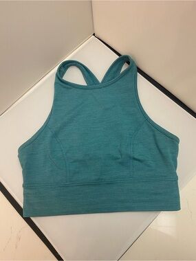 JoyLab Teal Crossback High-Neck Sports Bra, size XS